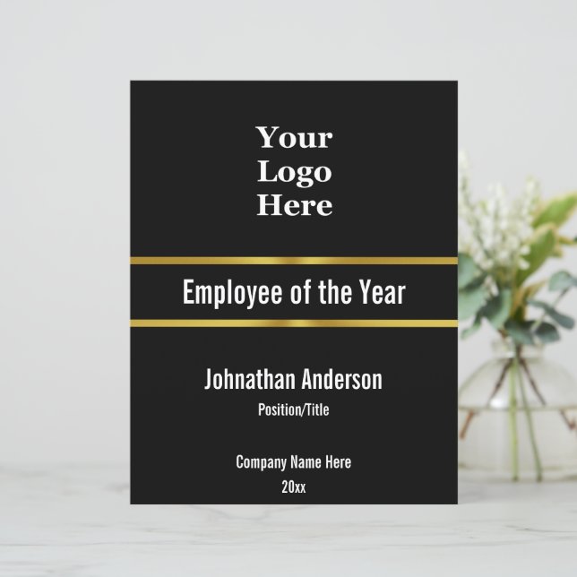 Employee of the Year and Your Logo Here Template (Standing Front)