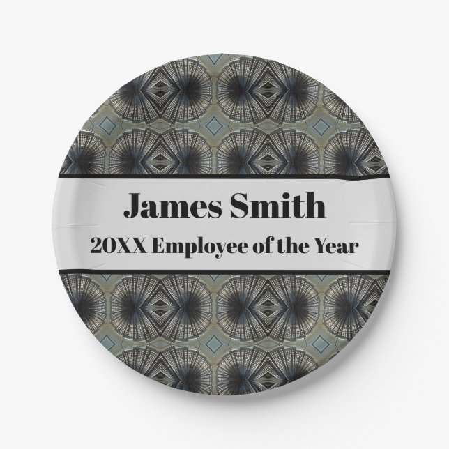 Employee of the Year Appreciation Recognition Paper Plate (Front)