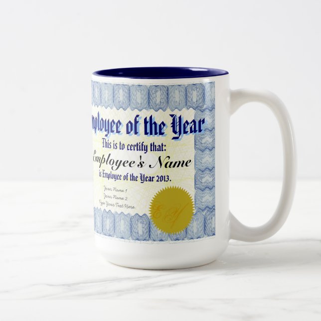 Employee of the Year Certificate Mug (Right)