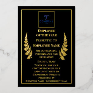 Employee of the Year Custom Foil Award 5×7 Frame