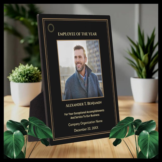 Employee Of The Year Photo Gold Custom Awards  Plaque (Employee Of The Year Photo Gold Custom Awards Plaque is great to give to a deserving emplyee. )