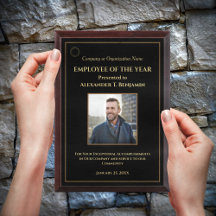 Employee Of The Year Photo Logo Gold Personalise