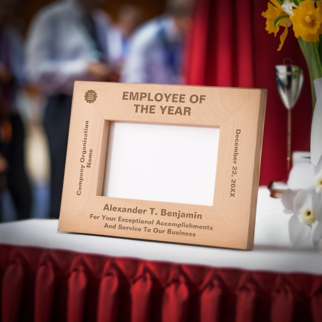 Employee Of The Year Recognition Award Wooden  Etched Frames (Employee Of The Year Recognition Award Wooden Etched Frames is great to give at award event. )