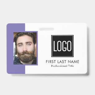 Employee Office ID   Purple Logo Photo Badge