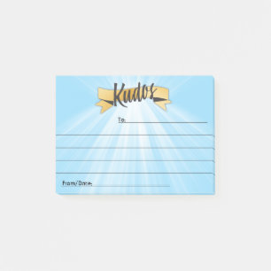 Employee peer recognition kudos customized post-it notes