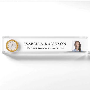 Employee Photo and Position Modern Office Nameplate