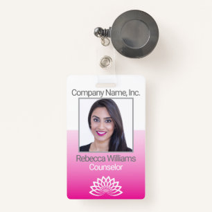 Employee Photo Badge - Pink ID Badge