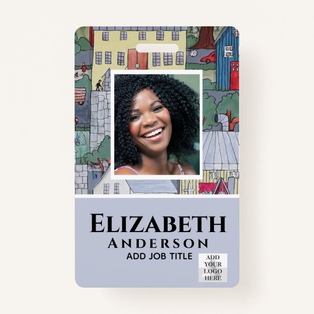 EMPLOYEE PHOTO BADGE QR Code Barcode Property ID Badge (Front)