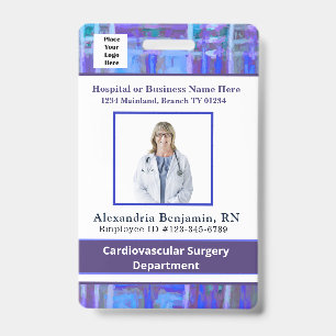 Employee Photo Bar Code Logo ID Business Badge