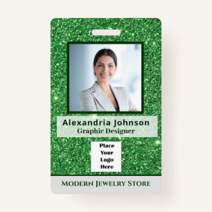 Employee Photo Bar Code Logo ID Custom ID Badge