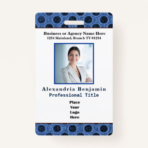 Employee Photo Bar Code Logo ID Custom ID Badge