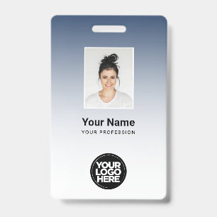 Employee Photo Bar Code Logo Name Gradient Badges ID Badge