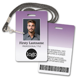 Employee - Photo, Bar Code, Logo, Name Gradient ID Badge