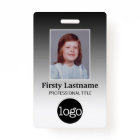 Employee - Photo, Bar Code, Logo, Name Gradient