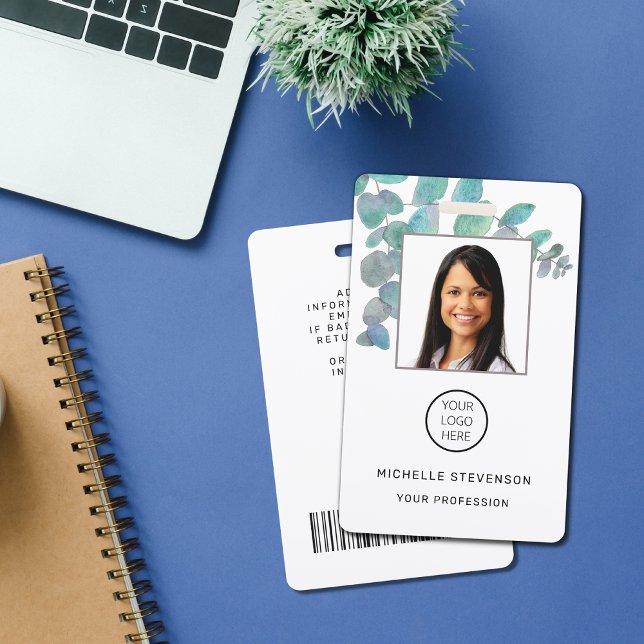 Employee Photo BarCode Logo Botanical Name  ID Badge (Creator Uploaded)