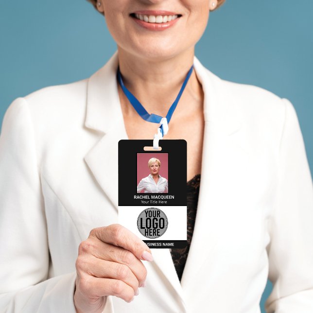 Employee Photo Barcode Logo Business Name Company  ID Badge (Creator Uploaded)