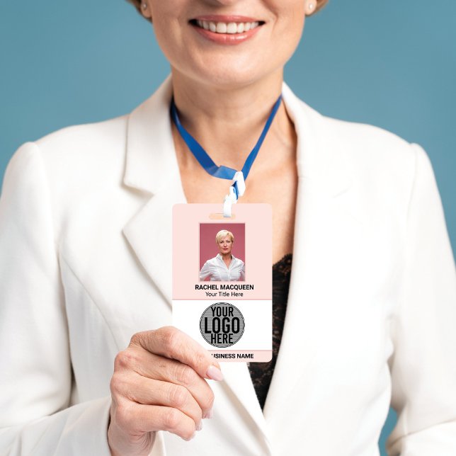 Employee Photo Barcode Logo Business Name Company  ID Badge (Creator Uploaded)