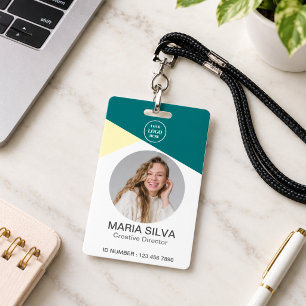 Employee Photo Barcode Title & Name Corporate ID Badge