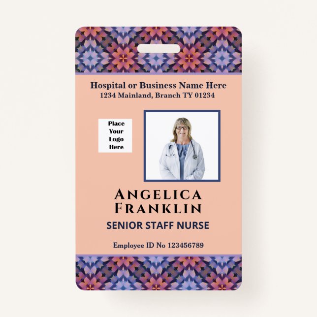 Employee Photo Business Hospital Logo Name ID Card ID Badge (Front)