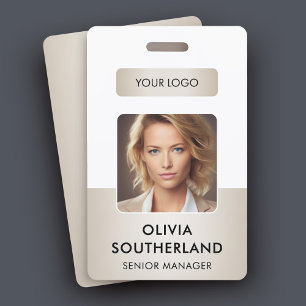 Employee Photo Company Logo Soft Gold Security ID  ID Badge