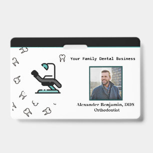 Employee Photo Dentist Logo Bar Code Name Badge ID Badge