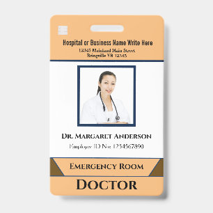 Employee Photo Hospital Medical Logo Custom ID Badge