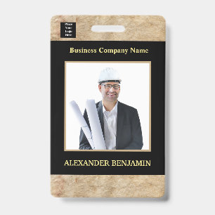 Employee Photo Id Card Logo Bar Code Custom Badge