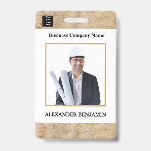 Employee Photo Id Card Logo Bar Code Custom  Badge