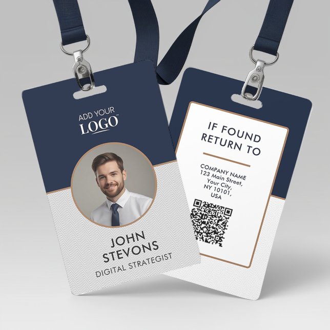 Employee Photo ID Chevron Pattern Badge (Creator Uploaded)