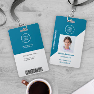 Employee Photo ID Company logo  Barcode Security Badge