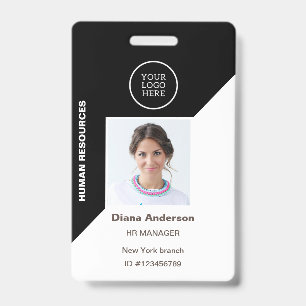 Employee Photo ID Company logo Black Security Badge
