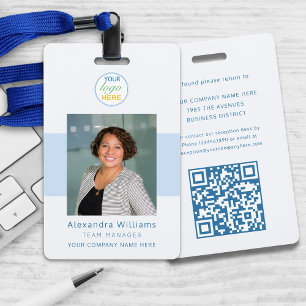 Employee photo ID Company Logo QR Code Security Badge