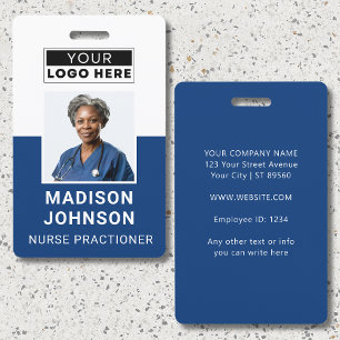 Employee Photo ID Company Security Badge Navy