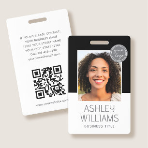 Employee Photo ID Company Security Logo Black Badge
