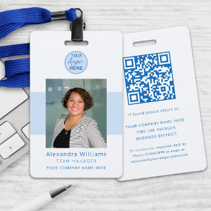 Employee photo ID Company Security QR Code ID Badge