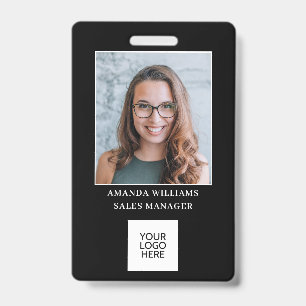 Employee Photo ID Logo QR Code Badge