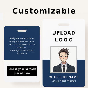 Employee Photo ID Name Barcode Logo Corporate Badge