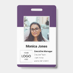 Employee Photo ID Purple Badge