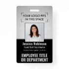 Employee Photo ID QR Barcode Logo Silver Black