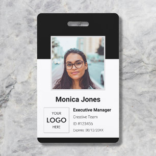 Employee Photo ID QR Code Black Badge
