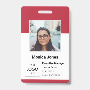 Employee Photo ID Red Badge