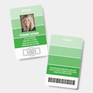 Employee Photo ID - stripes logo, professional Badge