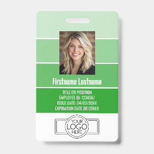 Employee Photo ID - stripes logo, professional Badge