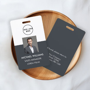 employee Photo ID Weiss Black Gray ID ID Badge