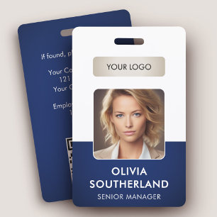 Employee Photo ID with QR Code and Business Logo ID Badge