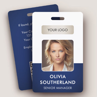 Employee Photo ID with QR Code and Business Logo ID Badge
