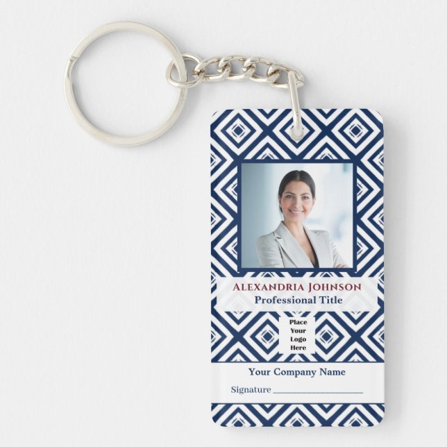 Employee Photo Identification ID Custom Card  Key Ring (Front)