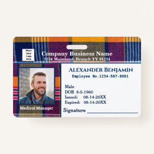 Employee Photo Logo Bar Code ID Card ID Badge