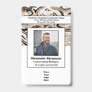 Employee Photo Logo Bar Code ID Card Personalise Badge