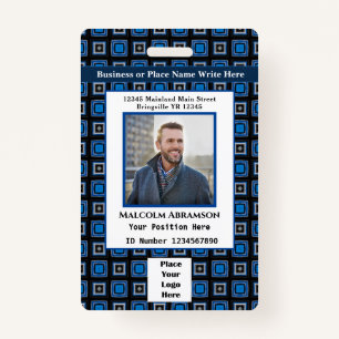 Employee Photo Logo Bar Code Name Custom ID Badge